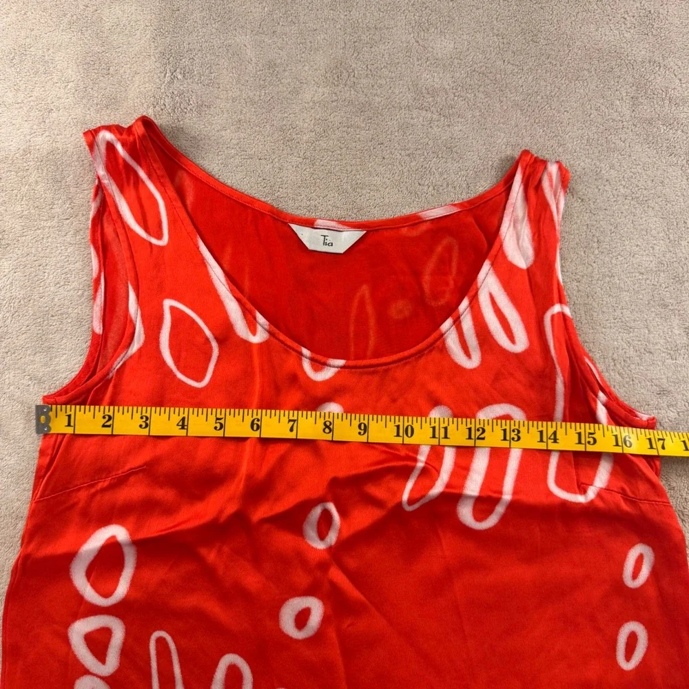 European Abstract Artsy Minimalist Red Orange Tank Top Resort Pop Art SZ 8 - Picture 7 of 7
